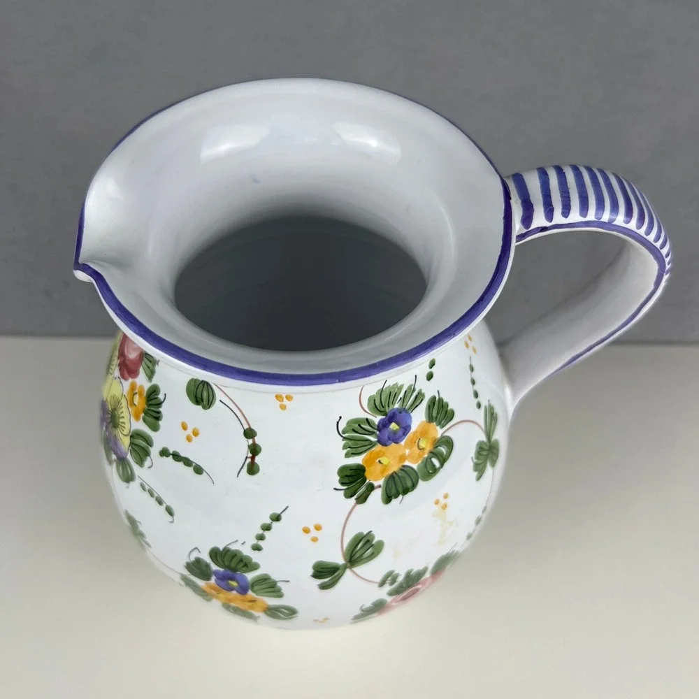 VTG Pitcher Made in Italy L. Pardi Floral Pitcher 7.5